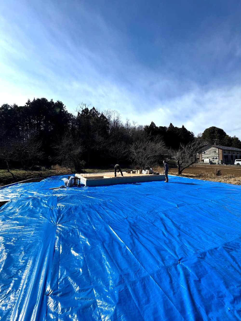 基礎まわり外部養生を実施