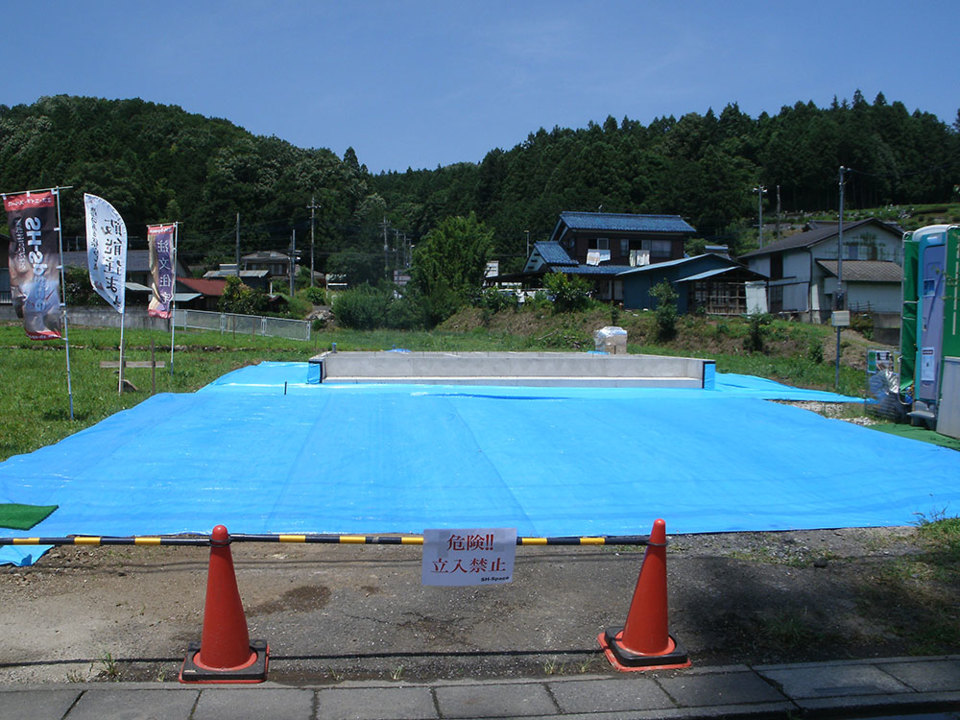 埼玉注文住宅SH-Space 基礎現場養生の画像